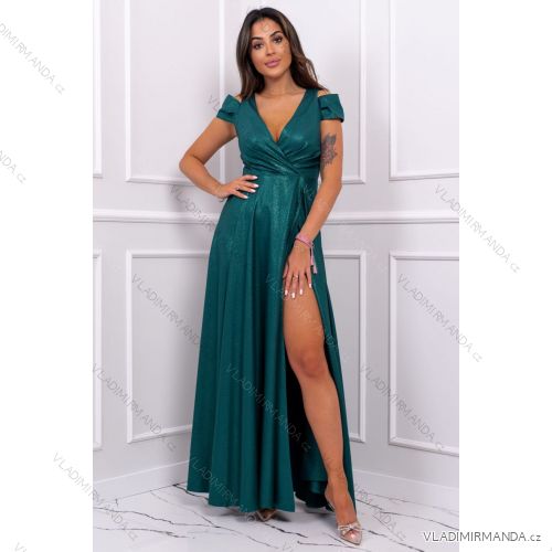 Langes elegantes ärmelloses Kleid für Damen, Übergröße (36-52) POLISH FASHION PMLBF24GALA2 grün 50
