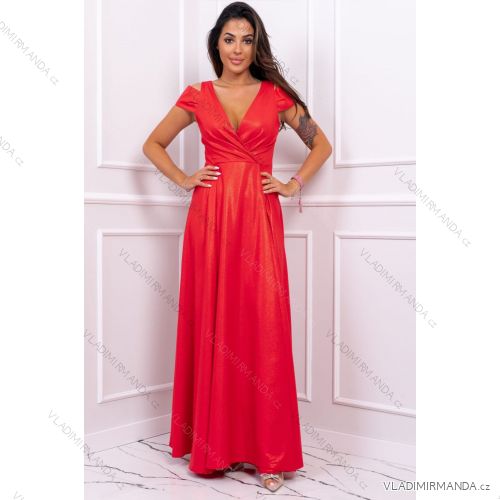 Langes elegantes ärmelloses Kleid für Damen, Übergröße (36-52) POLISH FASHION PMLBF24GALA3 rot 42