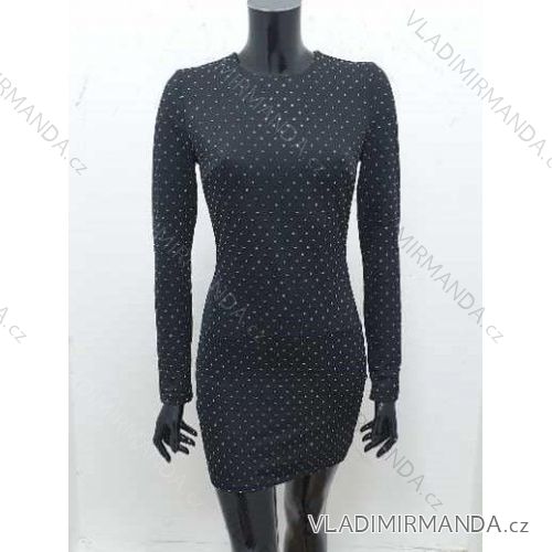 Elegantes Damenkleid mit langen Ärmeln (Einheitsgröße S/M) ITALIAN FASHION IMHMS23082