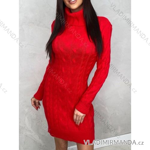 Langärmliges Strickkleid für Damen (Einheitsgröße S/M) ITALIAN FASHION IMWAK23CL5019 rot S/M
