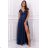 Langes, elegantes, ärmelloses Partykleid für Damen in Übergröße (36–52) POLISH FASHION PMLBF24GALA4 Dunkelblau 50