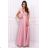 Langes, elegantes, ärmelloses Partykleid für Damen in Übergröße (36–52) POLISH FASHION PMLBF24GALA5 Rosa 44