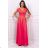 Langes elegantes ärmelloses Kleid für Damen, Übergröße (36-52) POLISH FASHION PMLBF24GALA7 Erdbeere 40