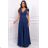 Langes, elegantes, ärmelloses Partykleid für Damen in Übergröße (36–52) POLISH FASHION PMLBF24GALA12 Dunkelblau 46