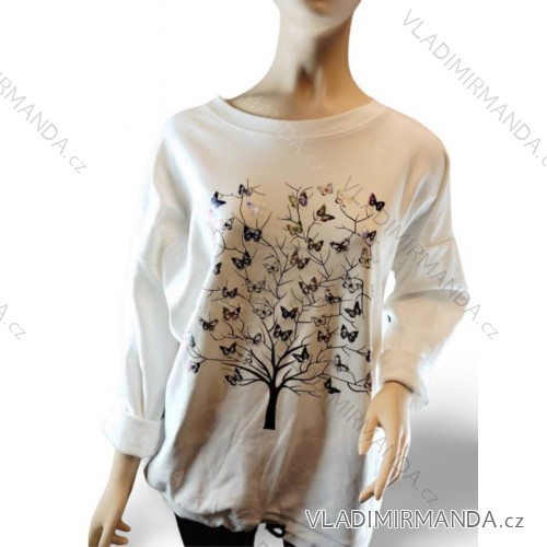 Langarm-Tunika für Damen in Übergröße (XL/2XL/3XL Einheitsgröße) ITALIAN FASHION IM423616 2XL/3XL weiß