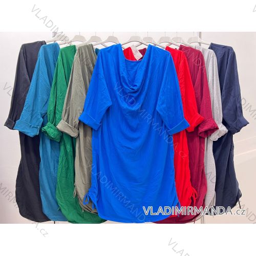 Kleid Oversize Kurzarm Damen (4XL/5XL ONE SIZE) ITALSKÁ MÓDA IM422FLUFF