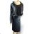 Klassisches Kurzarmkleid Damen (uni s-l) ITALIENISCHES MODA IMC20206 S/M Smaragd