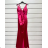 Langarm-Partykleid für Damen (S/M EINHEITSGRÖSSE) ITALIAN FASHION IMPSH235429 rot S / M