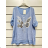Übergroße 3/4-Langarmtunika für Damen (Einheitsgröße S/M) ITALIAN FASHION IMPSH23XH2331