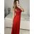 Langes Chiffon-Kurzarmkleid für Damen (S/M ONE SIZE) ITALIAN FASHION IMWGS231048
