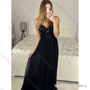 Langes Chiffon-Kurzarmkleid für Damen (S/M ONE SIZE) ITALIAN FASHION IMWGS231048