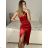 Langes Party-Samtkleid für Damen mit Trägern (S/M EINHEITSGRÖSSE) ITALIAN FASHION IMPMD2326493L