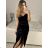 Langes Party-Samtkleid für Damen mit Trägern (S/M EINHEITSGRÖSSE) ITALIAN FASHION IMPMD2326493L