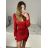 Elegantes Damenkleid mit langen Ärmeln (S/M EINHEITSGRÖSSE) ITALIAN FASHION IMPMD2331243L S/M rot