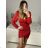Elegantes Damenkleid mit langen Ärmeln (S/M EINHEITSGRÖSSE) ITALIAN FASHION IMPMD2331243L S/M rot