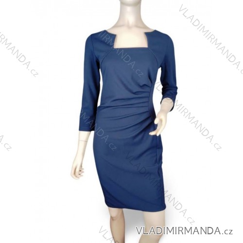 Elegantes Damenkleid mit langen Ärmeln (Einheitsgröße S/M) ITALIAN FASHION IMM23M6062 dunkelblau XL