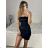 Elegantes Sommerkleid mit glitzernden Pailletten für Damen (Einheitsgröße S/M) ITALIAN FASHION IMPBB23O3837