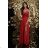 Trägerloses langes Partykleid aus Satin für Damen (34-42) POLISH FASHION PMLEL24NATHALIE rot 42