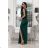 Trägerloses langes Partykleid aus Satin für Damen (34-42) POLISH FASHION PMLEL24NATHALIE dunkelgrün 46