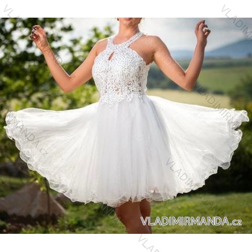 Elegante ärmellose Ballkleid-Spitze (uni s-m) ITALIENISCHE ART UND WEISE IM919919