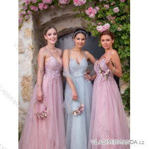Langes trägerloses Pailletten-Partykleid für Damen (Einheitsgröße S/M) ITALIAN FASHION IMPSH233348