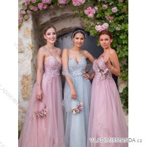 Langes trägerloses Pailletten-Partykleid für Damen (Einheitsgröße S/M) ITALIAN FASHION IMPSH233348