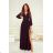 Langes, elegantes Damenkleid mit breiten Trägern (SL) FRENCH FASHION FMPEL23VELVET - Farbe   schwarz - Velikost   44