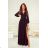 Langes, elegantes Damenkleid mit breiten Trägern (SL) FRENCH FASHION FMPEL23VELVET - Farbe   schwarz - Velikost   44