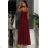 Trägerloses langes Partykleid aus Satin für Damen (34-42) POLISH FASHION PMLEL24NATHALIE Burgund 42