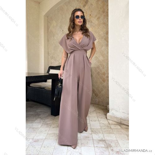 Damen Plus Size (42-46) langes elegantes ärmelloses Partykleid POLISH FASHION PMLBC23265-10 34 braun