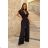 Damen Plus Size (42-46) langes elegantes ärmelloses Partykleid POLISH FASHION PMLBC23265-10 42 schwarz