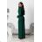 Trägerloses langes Partykleid aus Satin für Damen (34-42) POLISH FASHION PMLEL24NATHALIE dunkelgrün 42