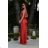 Trägerloses langes Partykleid aus Satin für Damen (34-42) POLISH FASHION PMLEL24NATHALIE rot 34