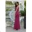 Trägerloses langes Partykleid aus Satin für Damen (34-42) POLISH FASHION PMLEL24NATHALIE dunkelrosa 38