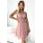 522-1 CATERINA Feminines Kleid mit Guipure und zartem Tüll – Puderrosa