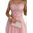 522-1 CATERINA Feminines Kleid mit Guipure und zartem Tüll – Puderrosa