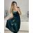 Langes Chiffon-Kurzarmkleid für Damen (S/M ONE SIZE) ITALIAN FASHION IMWGS231048 Burgund S/M