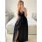 Kleid klassische Kurzarm Frauen (Uni S / M) ITALIAN FASHION IMC20203 M / L schwarz