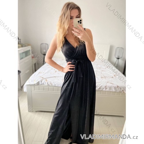 Kleid klassische Kurzarm Frauen (Uni S / M) ITALIAN FASHION IMC20203 M / L schwarz