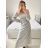 Langes, langärmliges Partykleid für Damen (Einheitsgröße S/M) ITALIAN FASHION IMM23056