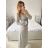 Langes, langärmliges Partykleid für Damen (Einheitsgröße S/M) ITALIAN FASHION IMM23056
