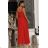 Trägerloses langes Partykleid aus Satin für Damen (34-42) POLISH FASHION PMLEL24NATHALIE rot 40