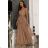 Trägerloses langes Partykleid aus Satin für Damen (34-42) POLISH FASHION PMLEL24NATHALIE braun 40