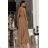 Trägerloses langes Partykleid aus Satin für Damen (34-42) POLISH FASHION PMLEL24NATHALIE braun 40