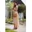 Trägerloses langes Partykleid aus Satin für Damen (34-42) POLISH FASHION PMLEL24NATHALIE béžová 40