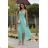 Trägerloses langes Partykleid aus Satin für Damen (34-42) POLISH FASHION PMLEL24NATHALIE hellgrün 40
