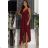 Trägerloses langes Partykleid aus Satin für Damen (34-42) POLISH FASHION PMLEL24NATHALIE Burgund 40