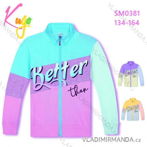 Warmes Mädchen-Sweatshirt mit Reißverschluss (134-164) KUGO M2513