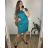 Kurzarmkleid für Damen in Übergröße (L-3XL) POLISH FASHION PMF20013 - Farbe   türkis - Velikost   44