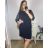 Kurzarmkleid für Damen in Übergröße (L-3XL) POLISH FASHION PMF20013 - Farbe   dunkelblau - Velikost   54